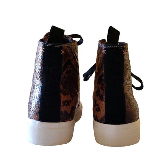 Rag & Bone High Top Snake Printed Leather Sneakers - Sz 38.5 (8.5) - Picture 4 of 16